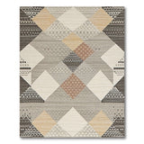 Tribal Diamond Geometric Neutral Area Rug