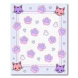 Kawaii Cat Paw Print Kids Area Rug