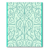 Teal Swirl Floral Line Art Area Rug