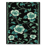 ODIKA Washable Teal Floral Vintage Area Rug - Low Pile, Non-Slip & Pet Friendly