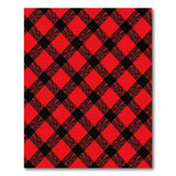 Bold Red Black Plaid Rustic Area Rug