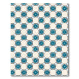 Blue and Teal Teal Geometric Floral Area Rug