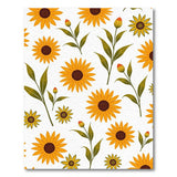 Floral Vintage Vibrant Sunflower Pattern Area Rug