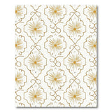 Gold Starflower Tile Pattern Area Rug
