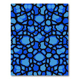 Blue and Teal Blue Mosaic Geometric Area Rug