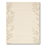 Elegant Beige Leaf Pattern Area Rug