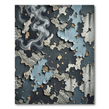 Blue Teal Smoky Peeling Paint Area Rug