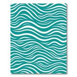 ODIKA Teal Wavy Ocean Washable Area Rug - Low Pile Non-Slip Coastal Decor