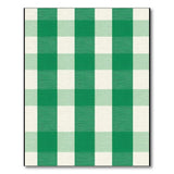 Rustic Farmhouse Classic Green Gingham Check Area Rug