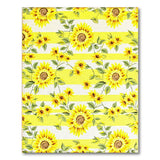 Vibrant Yellow Sunflower Striped Area Rug
