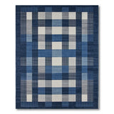 Geometric Modern Navy Blue Plaid Geometric Area Rug