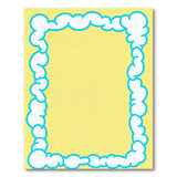 Fluffy Cloud Border Yellow Kids Area Rug