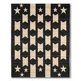 Black White Stars and Banners Geometric Rug