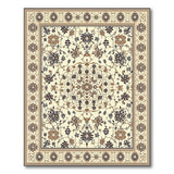 Beige Persian Floral Medallion Area Rug