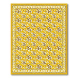 Vibrant Yellow Floral Border Area Rug
