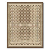 Geometric Beige Area Rug with Brown Border