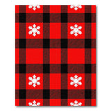 Red Black Buffalo Plaid Snowflake Area Rug