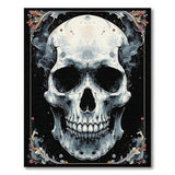 Smoky Gothic Skull Area Rug with Ornate Frame