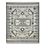 Beige Fringed Southwestern Geometric Area Rug