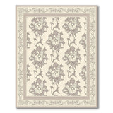 Elegant Grey Floral on Beige Vintage Area Rug