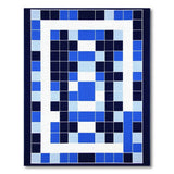 Navy Blue Geometric Block Area Rug