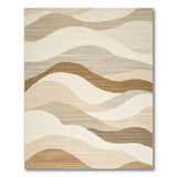 Wavy Beige Abstract Area Rug