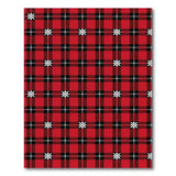 Festive Red Black Plaid Snowflake Area Rug