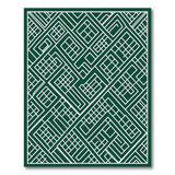Emerald Green Geometric Labyrinth Area Rug