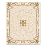 Ornate Beige Persian Area Rug with Gold Floral Medallion