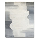 Black and White Modern Wavy Grey Abstract Area Rug