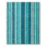 Blue Teal Vertical Striped Geometric Area Rug