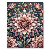 Pink Blush Pink Dahlia Floral Area Rug