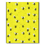 Playful Yellow Cartoon Bees Area Rug