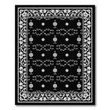 Black White Ornate Traditional Persian Rug