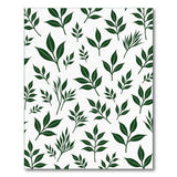 Lush Green Leaves Pattern Green Area Rug