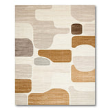 Beige and Neutral Abstract Organic Shapes Beige Neutral Area Rug