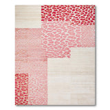 Pink Leopard Geometric Block Area Rug