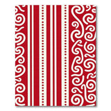 Red Koru Swirl Stripe Area Rug