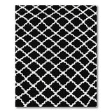Black and White Geometric Modern Black White Geometric Trellis Area Rug