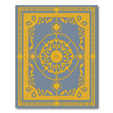 Blue Gold Traditional Persian Medallion Rug
