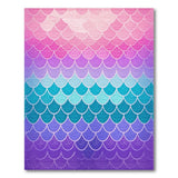 Mermaid Scales Ombre Area Rug - Pink to Teal Gradient