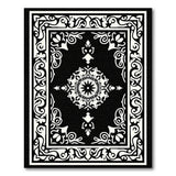 Traditional Persian Black and White Elegant Black White Persian Medallion Rug