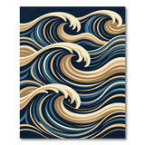 Navy Ocean Wave Area Rug