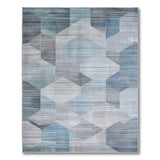 Modern Geometric Blue Teal Area Rug