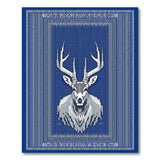 Tribal Blue Stag Head Area Rug
