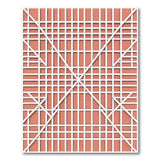 Vibrant Orange White Grid Geometric Rug