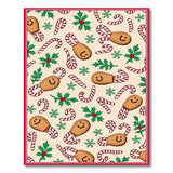 Festive Gingerbread Men Candy Cane Holiday Rug