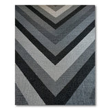 Grey Chevron Diagonal Stripe Area Rug