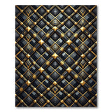 Gold Studded Black Snake Scale Area Rug