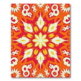 Vibrant Orange Geometric Floral Area Rug